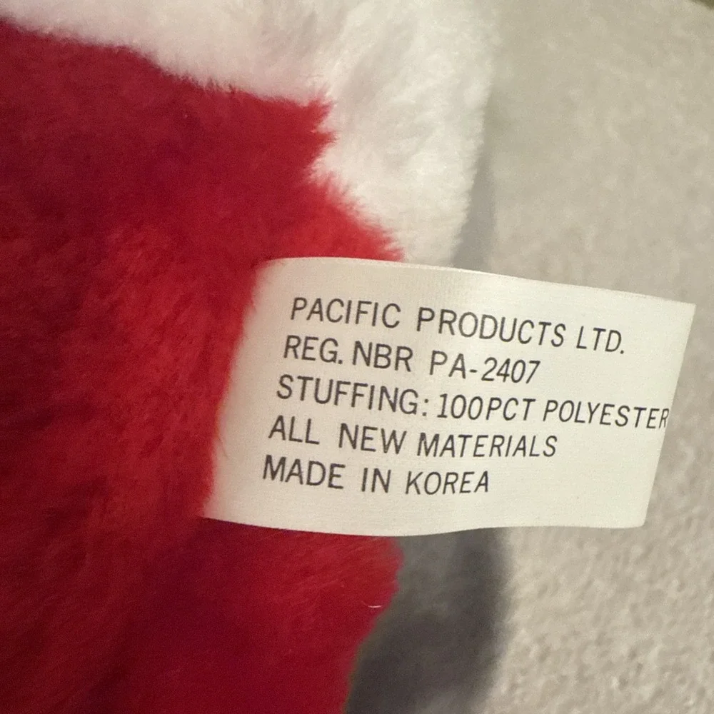 Vtg Pacific Products Ltd 3D Gray Cat Plush Red Christmas Stocking 21